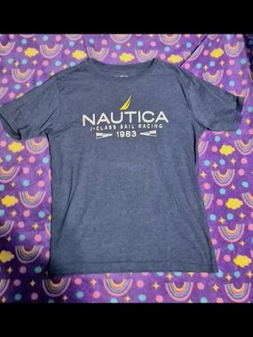Nautica Boys' Navy Logo Sail Racing Tee